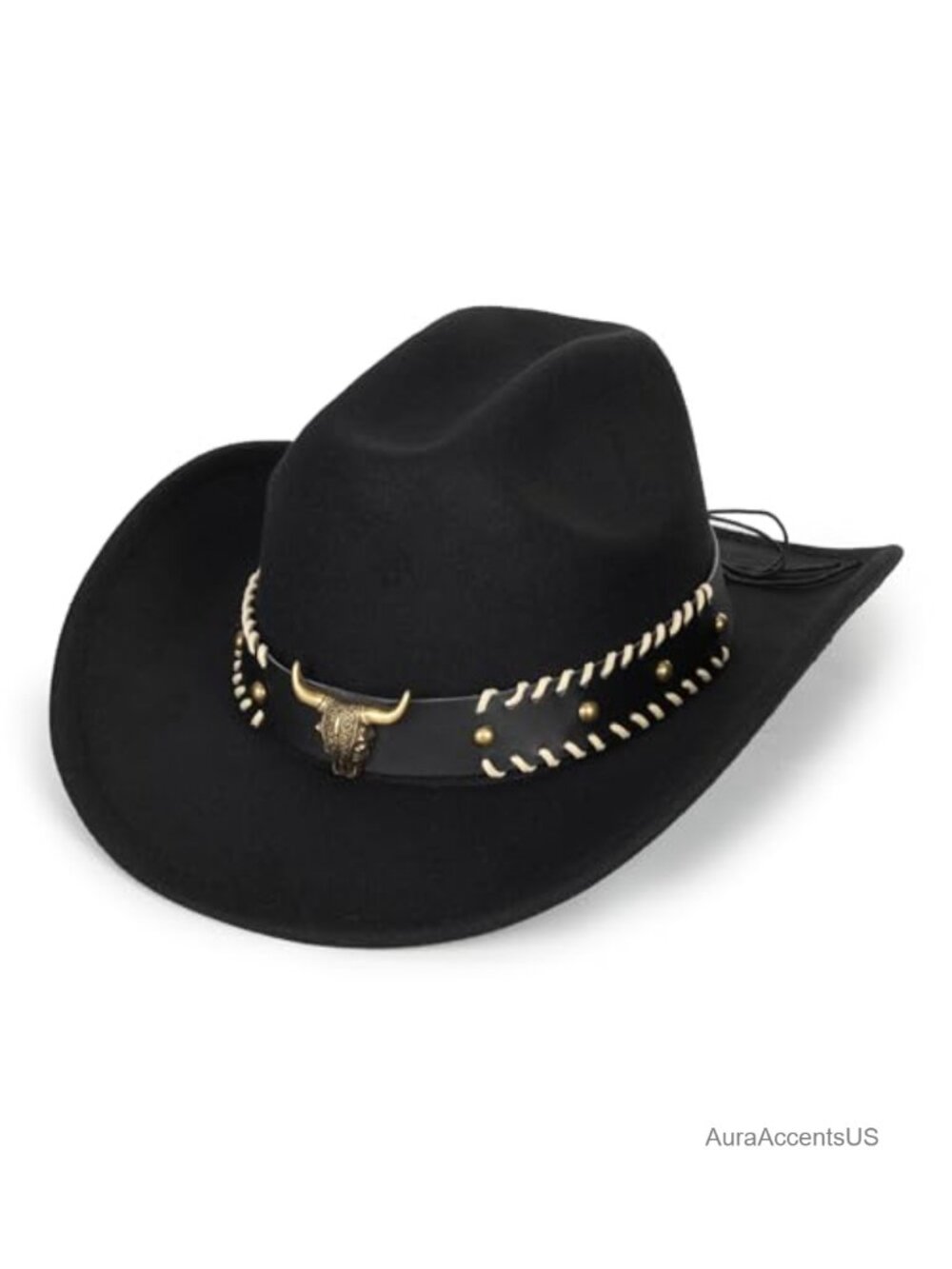 Western Cowboy Hat Classic Fedora with Buckle Belt Adjustable